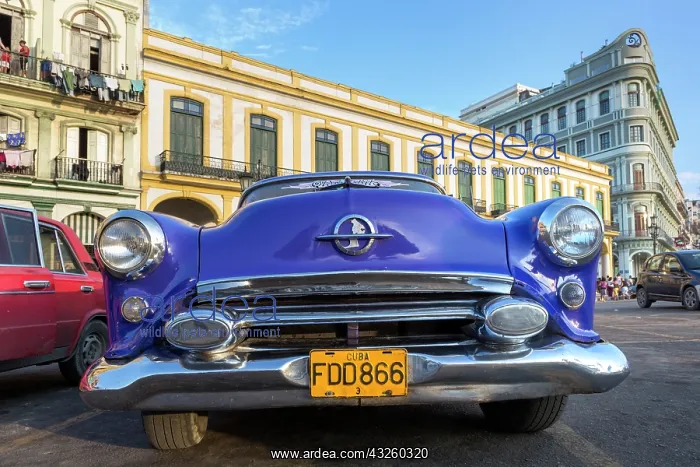 : 1950's era car parked on street in Havana : 1950's era car parked on street in Havana