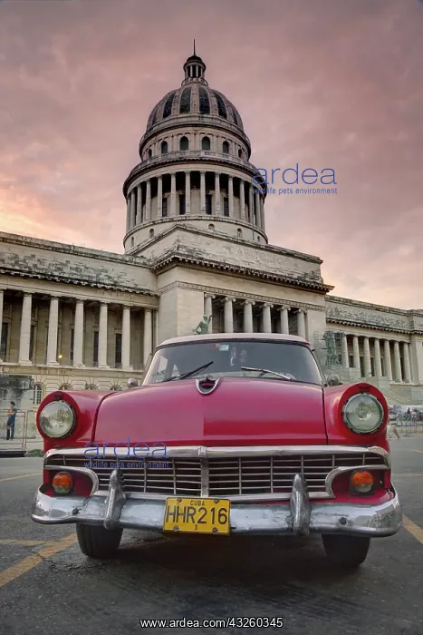 : 1950's era car parked on street in Havana : 1950's era car parked on street in Havana