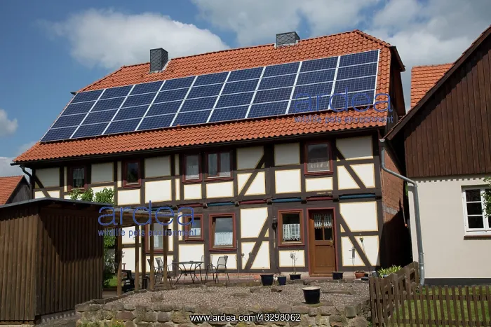 : 80183351 Solar PV Roof - on half-timbered house : 80183351 Solar PV Roof - on half-timbered house