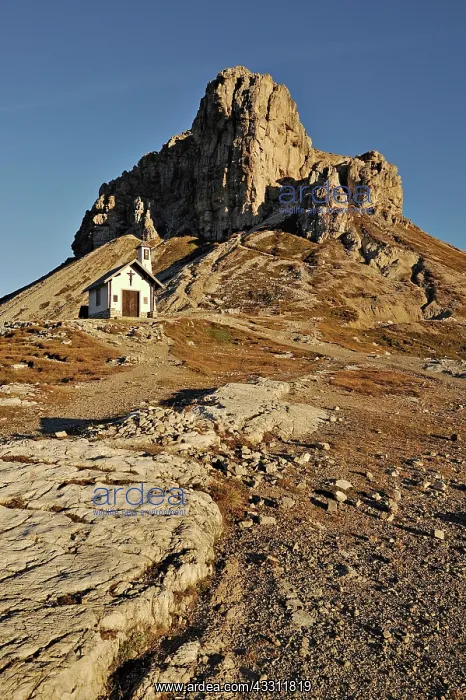 : 80184232 Tre Cime Chapel - with Sasso di Sesto and : 80184232 Tre Cime Chapel - with Sasso di Sesto and