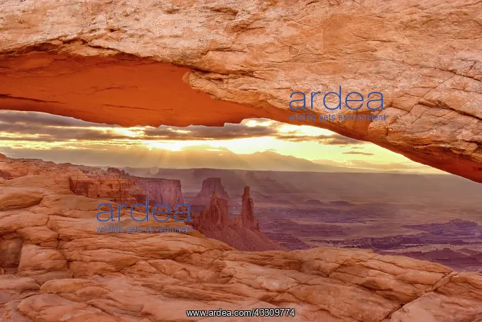 : 80187786 Mesa Arch - view through Mesa Arch into : 80187786 Mesa Arch - view through Mesa Arch into