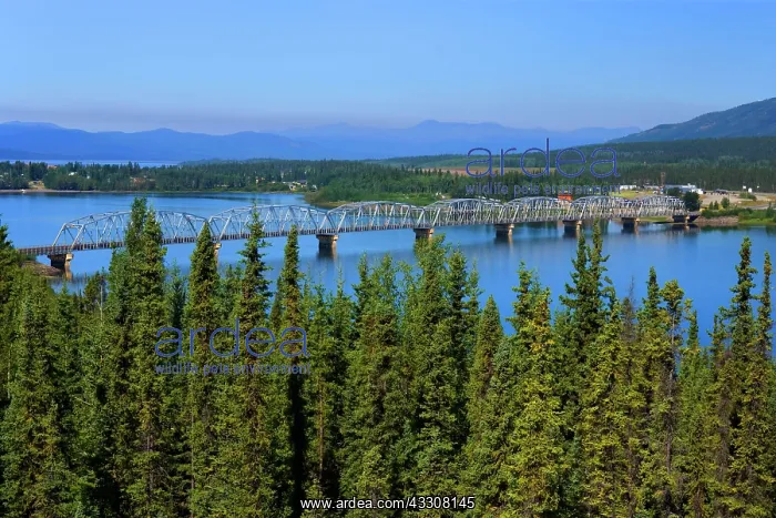 : 80187853 Nitsulin Bay Bridge - bridge spanning Teslin : 80187853 Nitsulin Bay Bridge - bridge spanning Teslin