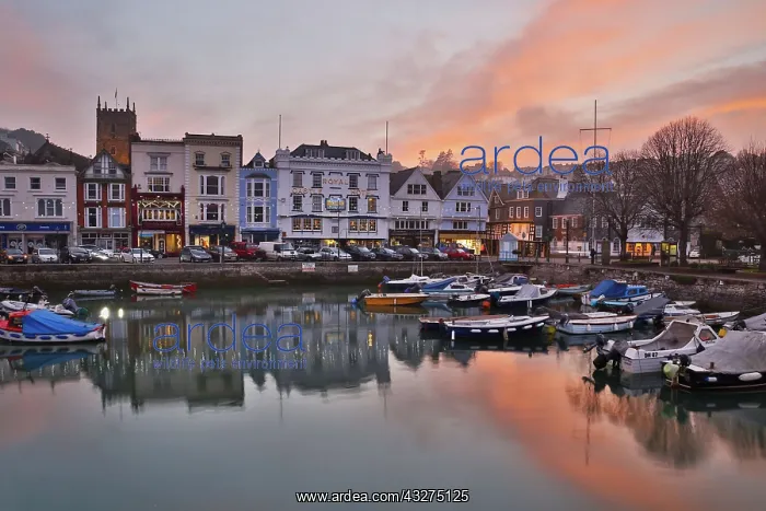 : 80188682 Dartmouth Quay - at sunset Devon, UK David : 80188682 Dartmouth Quay - at sunset Devon, UK David
