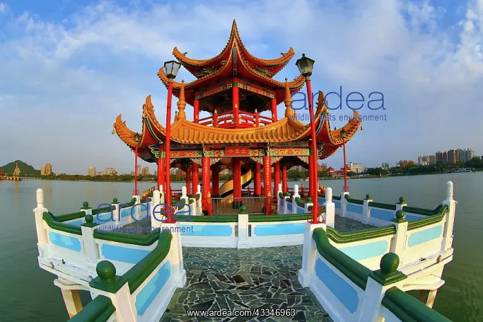 : 80191416 Chinese Pagoda on the Spring and Autumn : 80191416 Chinese Pagoda on the Spring and Autumn
