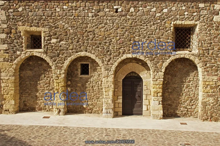 : 80196834 Stone Arches - and doorway on old stone : 80196834 Stone Arches - and doorway on old stone