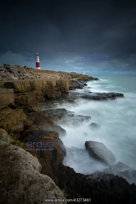 : 80200786 Seascape - Portland Bill Lighthouse Dorset : 80200786 Seascape - Portland Bill Lighthouse Dorset