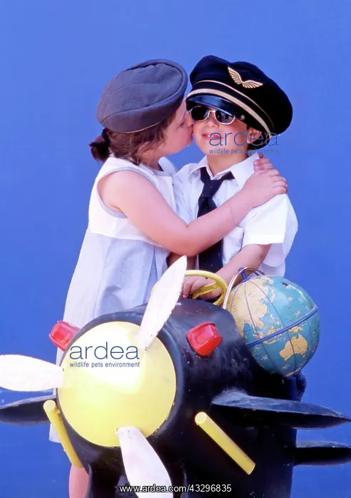 : 80201379 Boy and Girl - pilot and air stewardess : 80201379 Boy and Girl - pilot and air stewardess