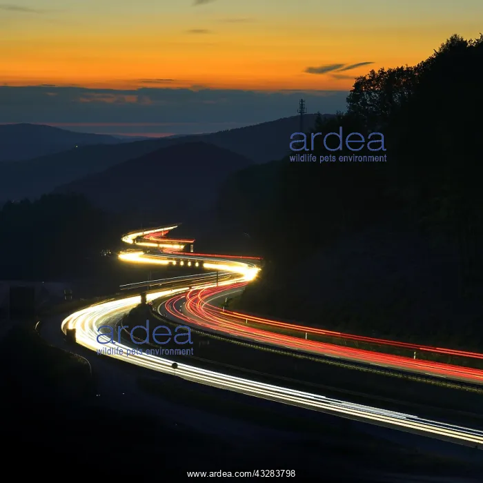 : A3 motorway meanders through low mountain range : A3 motorway meanders through low mountain range