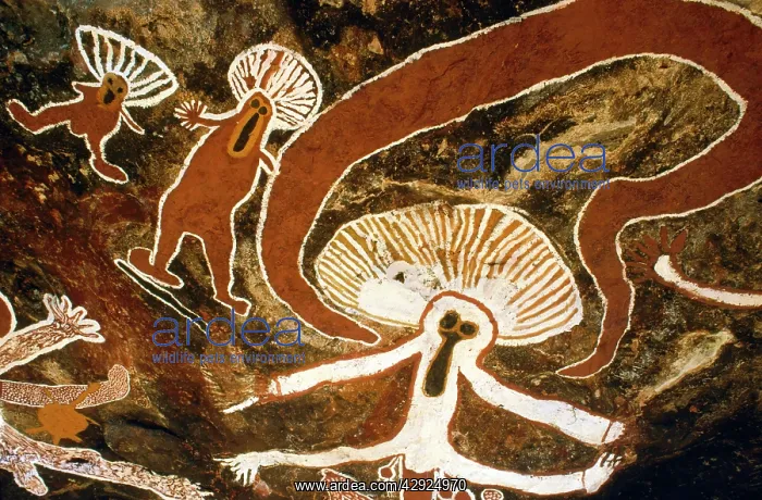: Aboriginal rock paintings - Wandjina man : Aboriginal rock paintings - Wandjina man