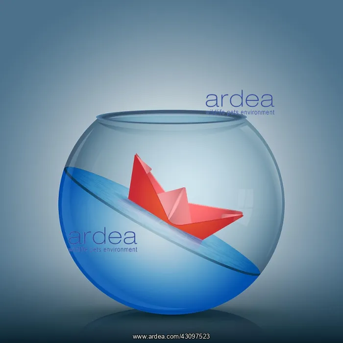 : Abstract idea as a red paper origami boat float : Abstract idea as a red paper origami boat float
