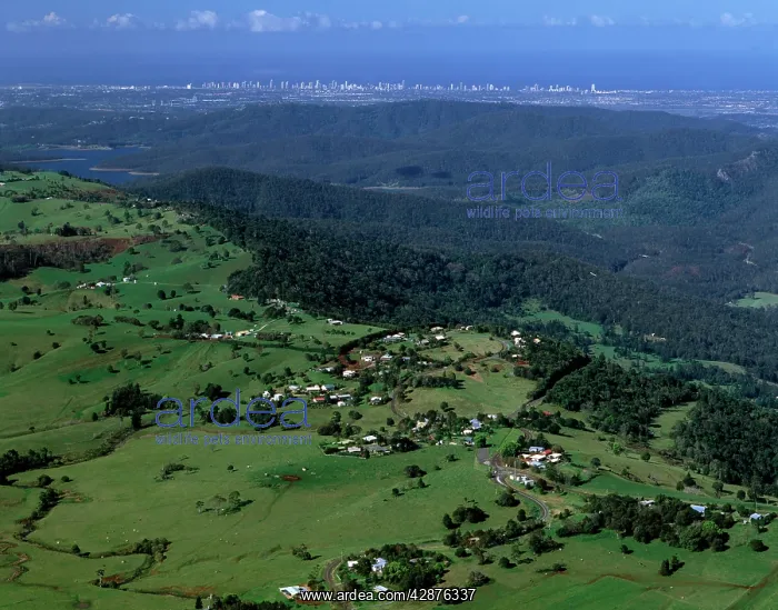  : Aerial - Agricultural land & distant Gold Coast high-rises