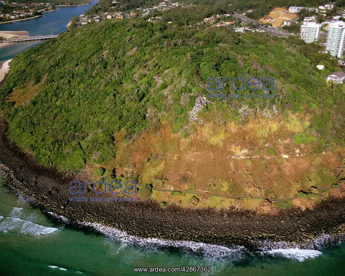 : Aerial - Basalt hill - Burleigh Head National : Aerial - Basalt hill - Burleigh Head National