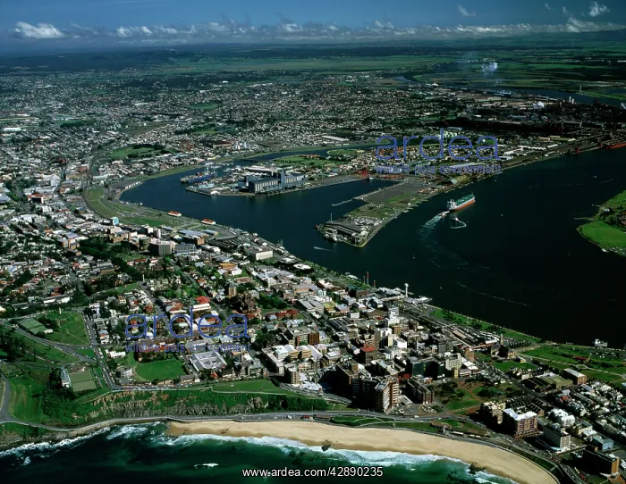 : Aerial - City of Newcastle - New South Wales, Australia : Aerial - City of Newcastle - New South Wales, Australia