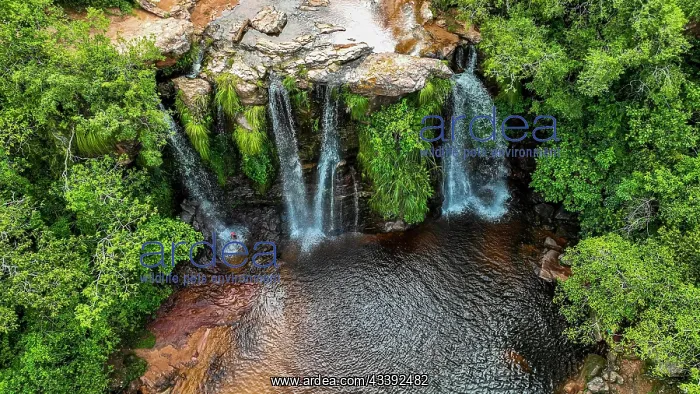 : Aerial of the Cuevas Waterfalls, Samaipata, Bolivia : Aerial of the Cuevas Waterfalls, Samaipata, Bolivia