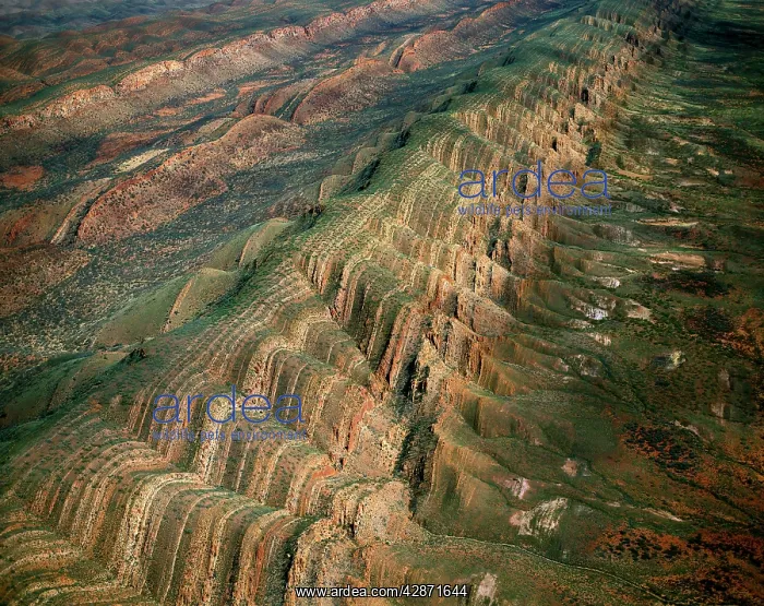 : Aerial - Folded mountains near Glen Helen & Finke Gorge : Aerial - Folded mountains near Glen Helen & Finke Gorge