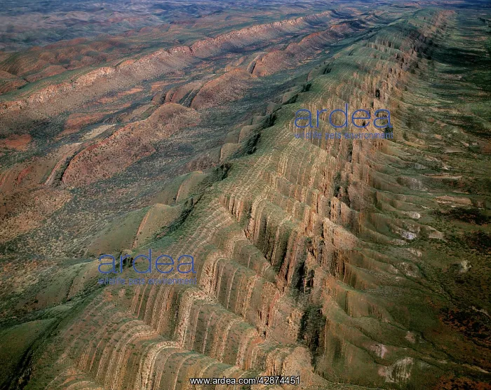: Aerial - Folded mountains near Glen Helen & Finke Gorge : Aerial - Folded mountains near Glen Helen & Finke Gorge