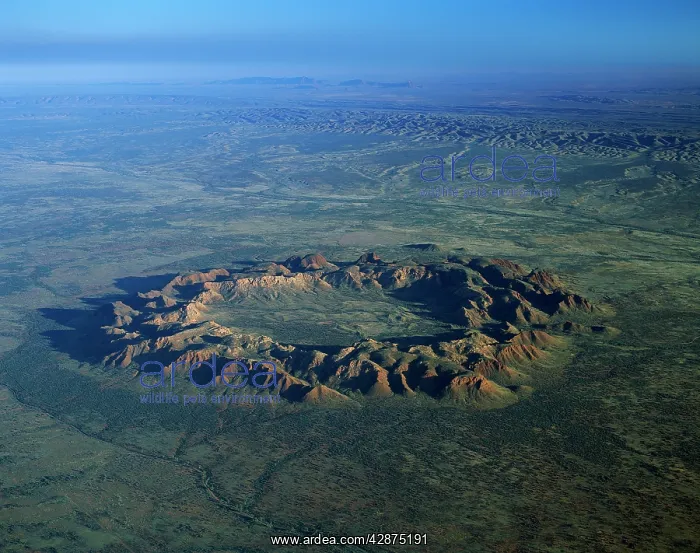 : Aerial - Gosse Bluff, meteorite crater created : Aerial - Gosse Bluff, meteorite crater created