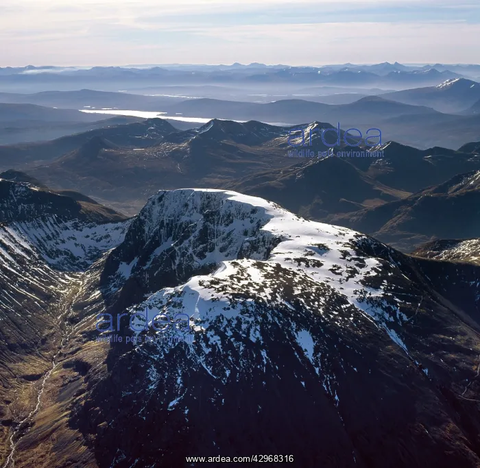 : Aerial image of Scotland, UK: Ben Nevis (Scottish : Aerial image of Scotland, UK: Ben Nevis (Scottish