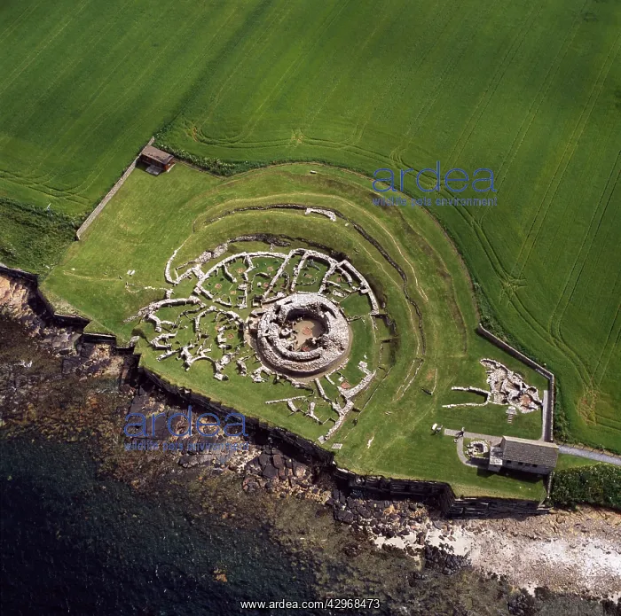  : Aerial image of Scotland, UK: The Broch of Gurness