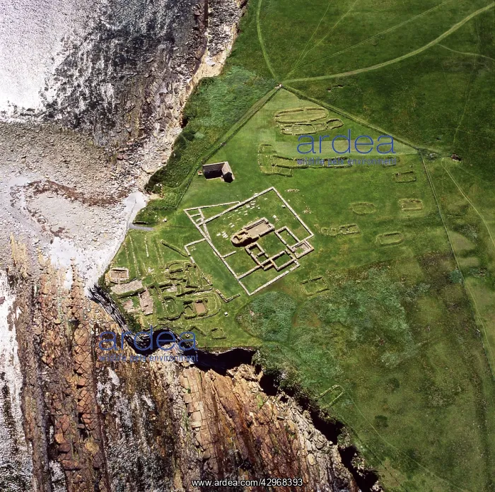 : Aerial image of Scotland, UK: Brough of Birsay : Aerial image of Scotland, UK: Brough of Birsay
