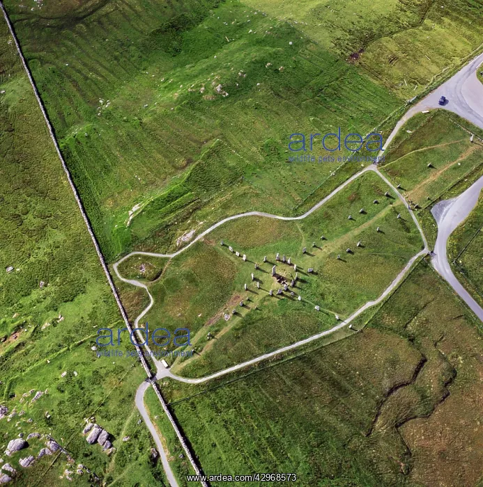 : Aerial image of Scotland, UK: Callanish Standing : Aerial image of Scotland, UK: Callanish Standing