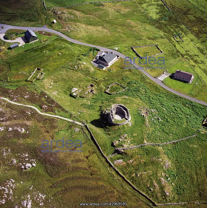 : Aerial image of Scotland, UK: Dun Carloway, Carloway : Aerial image of Scotland, UK: Dun Carloway, Carloway