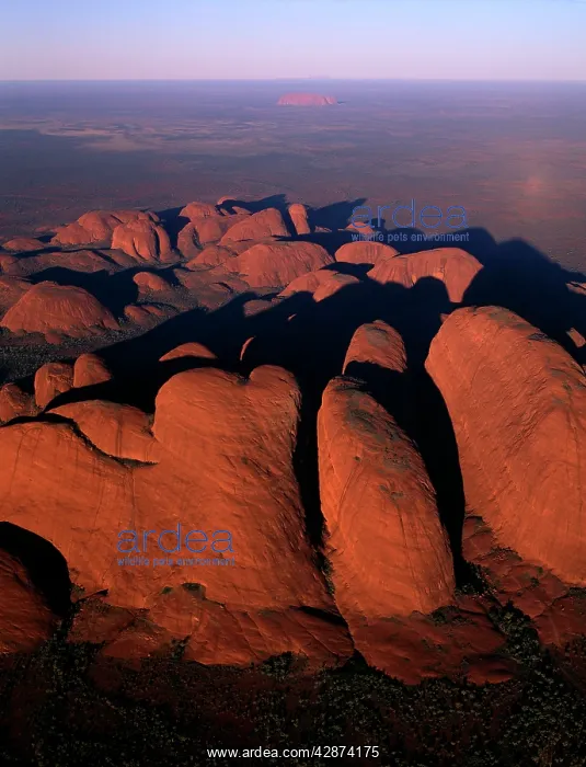 : Aerial - Kata Tjuta (the Olgas) at sunset : Aerial - Kata Tjuta (the Olgas) at sunset