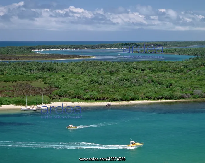  : Aerial: Lakes Entrance Victoria with boats