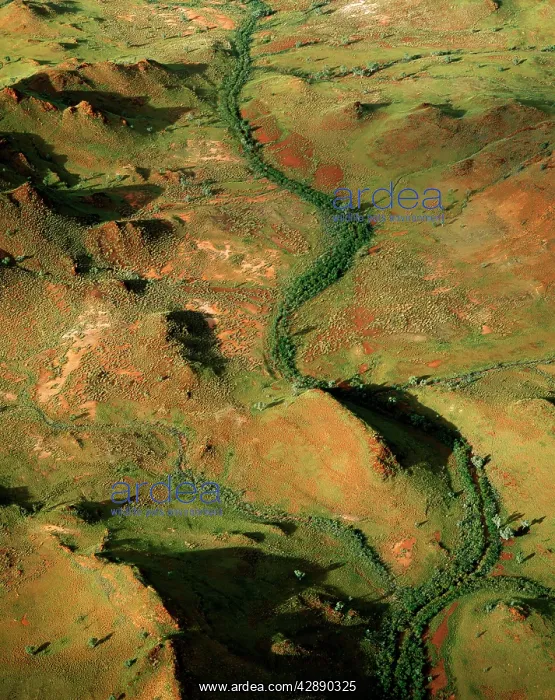 : Aerial of land rich in iron oxides : Aerial of land rich in iron oxides