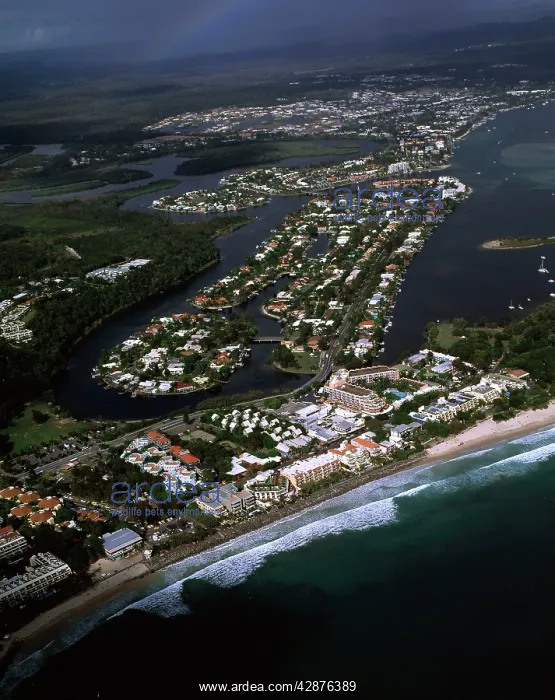 : Aerial - Noosa: Heads, main beach & Sound Sunshine Coast : Aerial - Noosa: Heads, main beach & Sound Sunshine Coast
