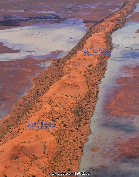  : Aerial: sand dunes after flood