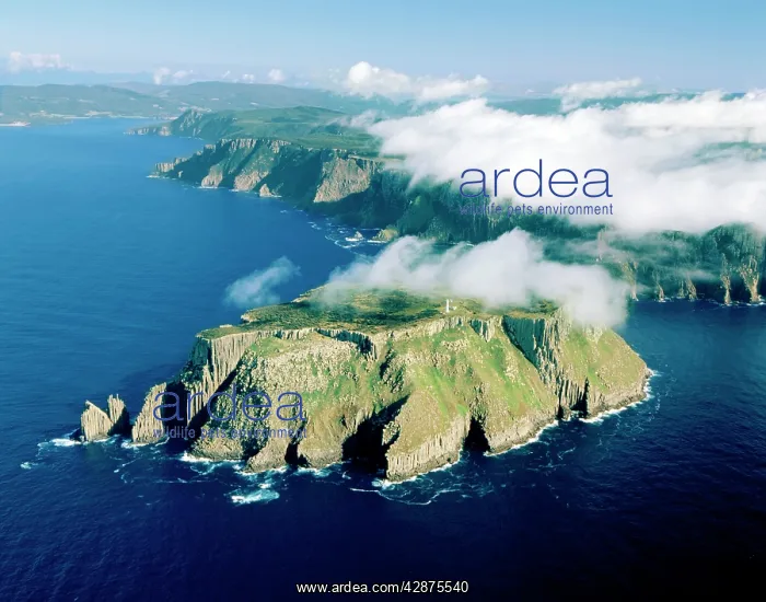 : Aerial - Tasman Island and Cape Pillar with Tasman : Aerial - Tasman Island and Cape Pillar with Tasman