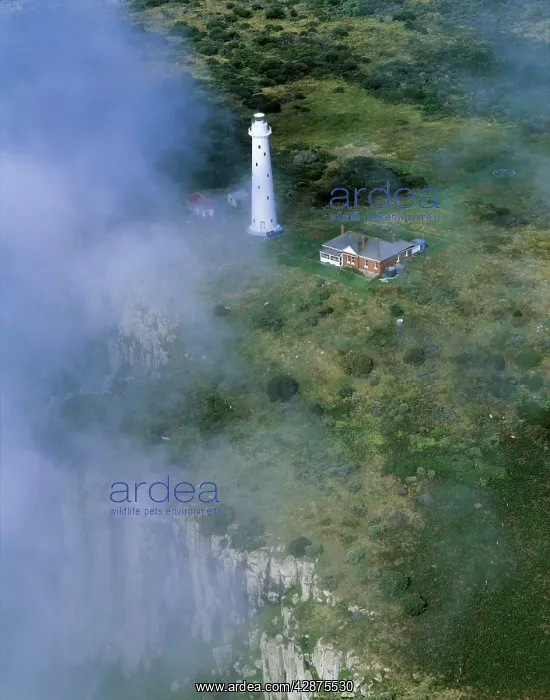 : Aerial - Tasman Island and lighthouse Tasman Peninsula : Aerial - Tasman Island and lighthouse Tasman Peninsula