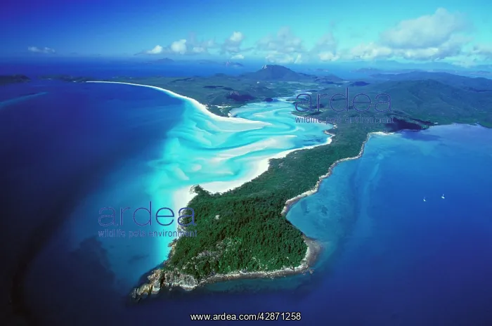 : Aerial - Tongue Point, Hill Inlet, Whitehaven Beach : Aerial - Tongue Point, Hill Inlet, Whitehaven Beach