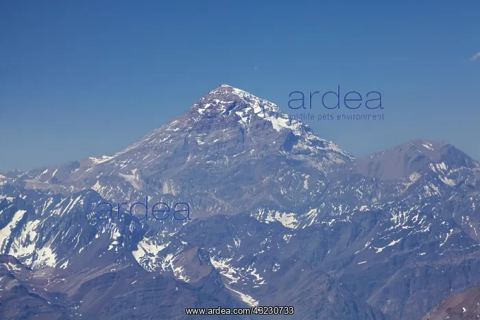 : Aerial view of Aconcagua peak and Andes : Aerial view of Aconcagua peak and Andes