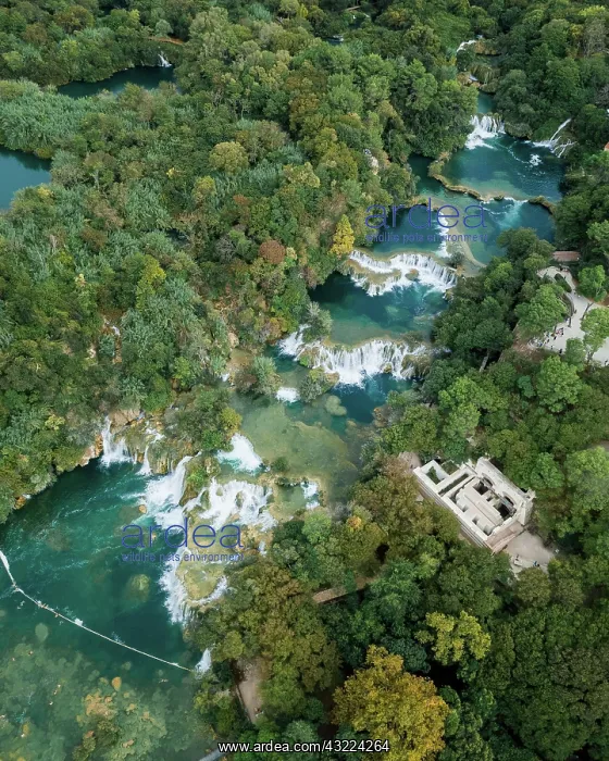 : Aerial view, cascades, Krka National Park, Sibenik-Knees : Aerial view, cascades, Krka National Park, Sibenik-Knees
