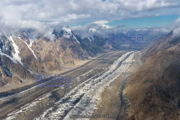 : Aerial view over the central Tian Shan Mountains : Aerial view over the central Tian Shan Mountains