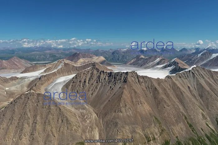 : Aerial view over the central Tian Shan Mountains : Aerial view over the central Tian Shan Mountains