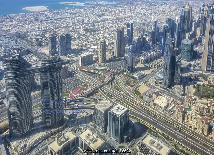 : Aerial view of Dubai in the United Arab Emirates : Aerial view of Dubai in the United Arab Emirates