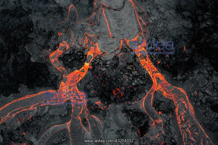: Aerial view, erupting volcano, crater with erupting : Aerial view, erupting volcano, crater with erupting