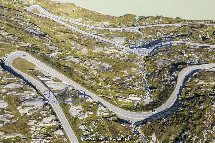 : Aerial view of Grimsel mountain pass and lake Grimsel : Aerial view of Grimsel mountain pass and lake Grimsel