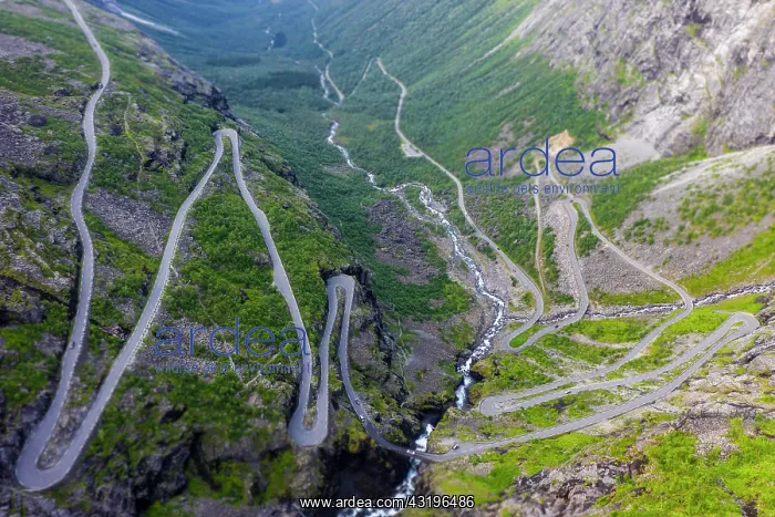 : Aerial view, hairpin bends at the mountain road : Aerial view, hairpin bends at the mountain road