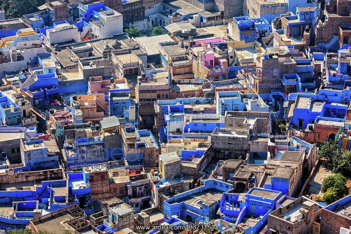 : Aerial view of Jodhpur, also known as Blue City : Aerial view of Jodhpur, also known as Blue City