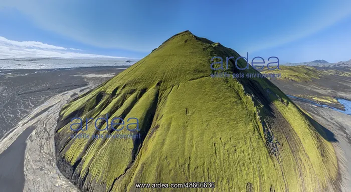 : Aerial view, Mic lifell mountain covered with moss, Maelifel : Aerial view, Mic lifell mountain covered with moss, Maelifel