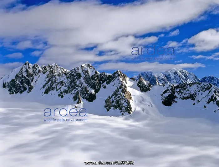 : Aerial view of Mount Cook mountain range Southern Alps South : Aerial view of Mount Cook mountain range Southern Alps South