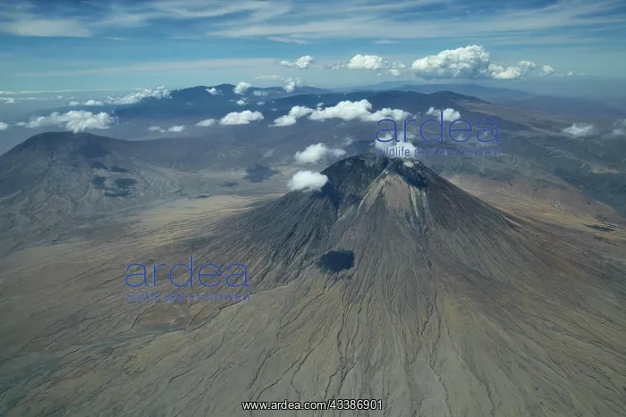 : Aerial view, Ol Doinyo Lengai volcano, volcanic : Aerial view, Ol Doinyo Lengai volcano, volcanic