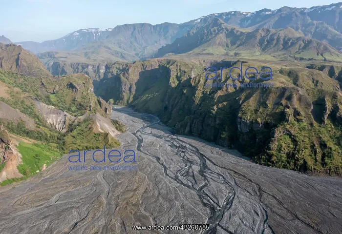 : Aerial view, panorama, gorge, mountains and glacier : Aerial view, panorama, gorge, mountains and glacier