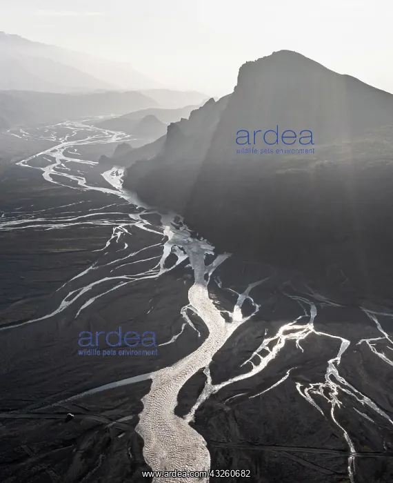 : Aerial view, panorama, mountains and glacier river : Aerial view, panorama, mountains and glacier river