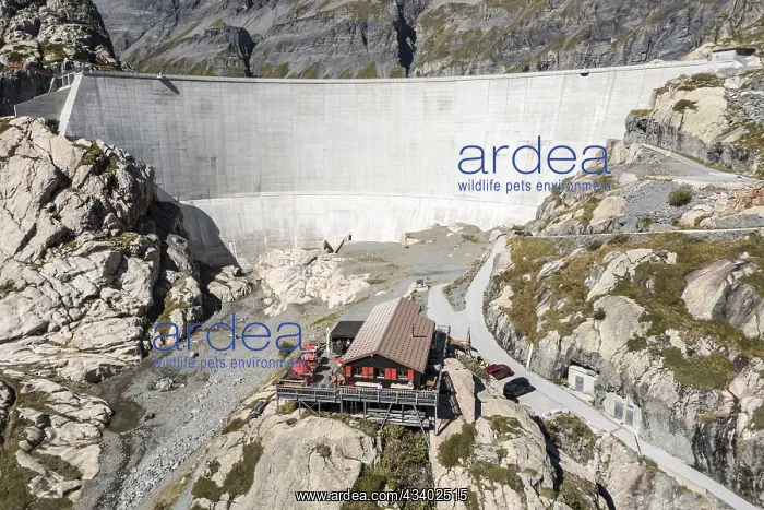 : Aerial view of reservoir dam Barrage du Vieux Emosson : Aerial view of reservoir dam Barrage du Vieux Emosson