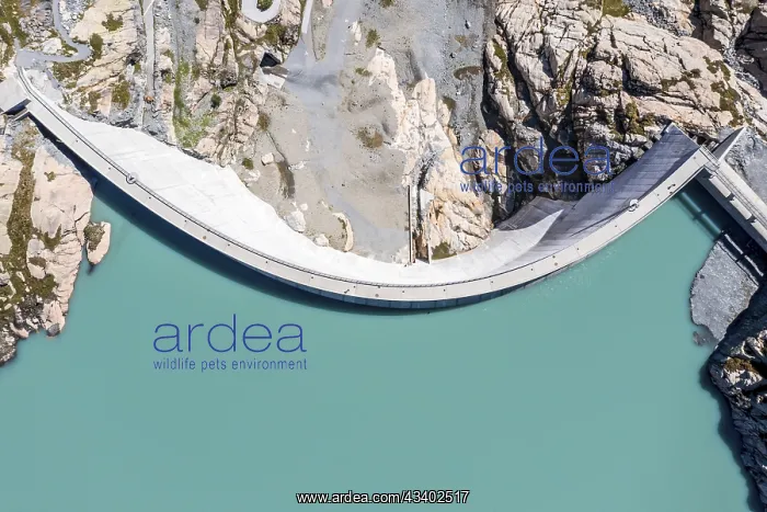 : Aerial view of reservoir dam Barrage du Vieux Emosson : Aerial view of reservoir dam Barrage du Vieux Emosson
